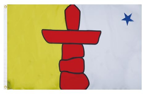 AZ FLAG Bandiera Nunavut 150x90 cm Canadese Poliestere 100D 2 Occhielli | Uso interno ed esterno bandiera decorativa doppie cuciture e bordi rinforzati con occhielli metallici