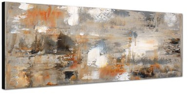 Augenblicke Wandbilder Keilrahmenbild Wandbild 150x50cm Kunstmalerei braun grau abstrakt