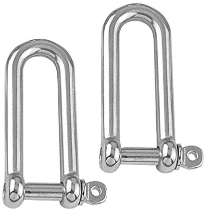 Versandbox24 2 Stück Rundschäkel 12mm Edelstahl A4 Lange Form Schäkel