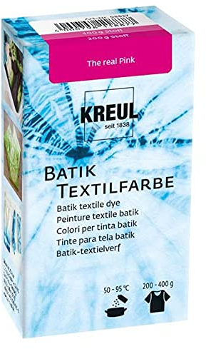 Kreul 98537 Javana Batik Teinture textile 70 g en poudre de couleur The Real Pink pour teindre les textiles avec la technique Shibori