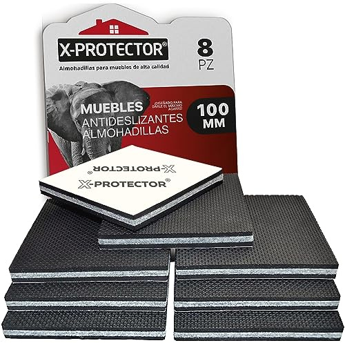 X-Protector Antirutsch Pads 8 Stück 100 mm - Antirutsch Gummi Selbstklebend | Prämie Rutschhemmer für Möbel - Ideal Anti-rutsch Gummi - Dicker Möbelstopper - Antirutschpads für Möbel & Gegenstände!