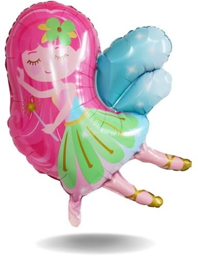 DIWULI Fee Luftballon - süßer Folien-Luftballon Pink Weiß