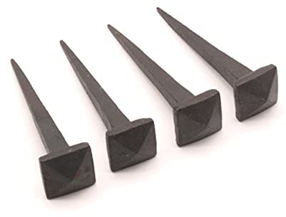 Clavo de hierro negro forjado hecho a mano antiguo rústico cuadrado antiguo vintage vintage estilo victoriano forjado negro madera artesanía puerta muebles clavos decorativos clavos (20 mm)