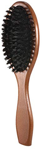 Cepillo de pelo natural de jabalí con cerdas para el pelo, peine ovalado, antiestático con remo, extensión de pelo, cepillo de masaje de cabeza de haya, mango de madera (A)