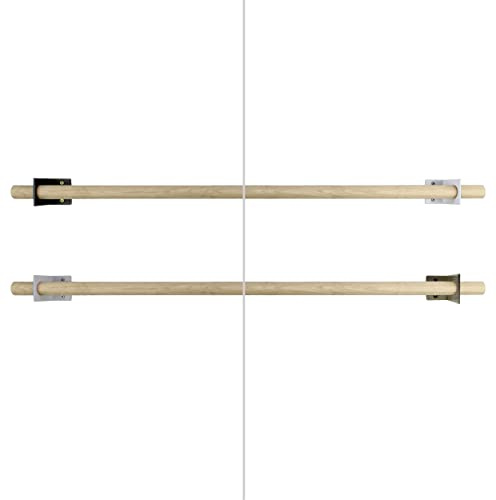 Natural Goods Berlin Hakenleiste GARD KNIC hängend | Küchenreling Pfannenhalter Garderobenstange Gardinenstange stabil | Wandgarderobe Handtuchhalter Wandmontage | (50cm Rundstab, Schwarz)
