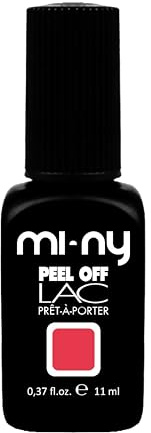 MI-NY Smalto Semipermanente Peel Off Lac rosa fluo, Happy Hour, Gel senza Base e Top Coat, Rimozione con Acqua Calda, Formula Vegan Friendly, Durata Fino 15 Giorni, Manicure Rapida in 5 minuti