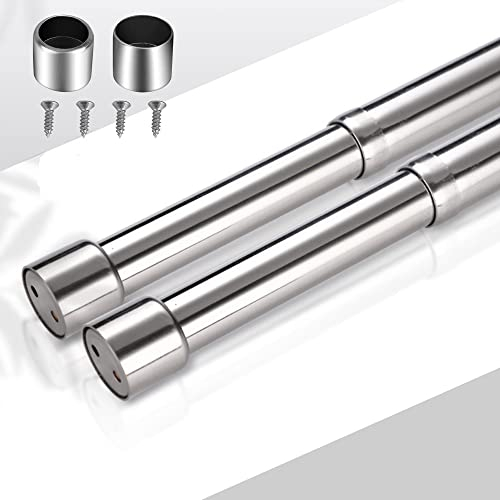 31-52 cm Wardrobe Rail, Extendable Stainless Steel Clothes Rail Pole with End Sockets & Screw, Adjustable Wardrobe Rail for Wardrobe, Shower, Balcony, Windows