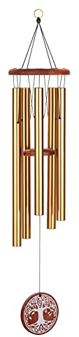 Sonic Energy Meditation Chime – 90 cm, Bronze, Tree of Life – Windspiel mit 5 Klangstäben, 432 Hz – Dekoration für Innen- und Außenbereich (TOLMC36B)