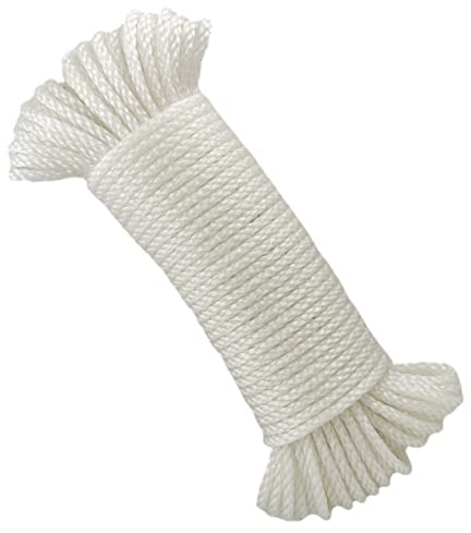 Cuerda para tendedero Exterior de Polietileno Torcido, 5 mm × 25 m. Blanco. | Para persianas, toldos, camping, náutica y bricolaje; cordel plástico ligero, resistente al roce, flotante y hecho en España.