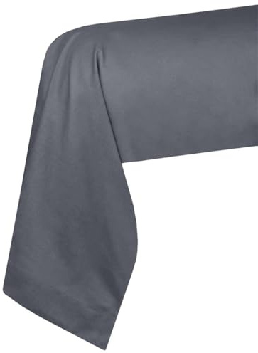 STOF - Kissenbezug für Nackenrolle, Größe 45 x 185 cm, 100% Baumwolle, Öko-Tex Zertifiziert, hervorragende Qualität, Schieferfarben, Modell Eden, Bettwäsche für Zuhause, weich und bequem, Unisex
