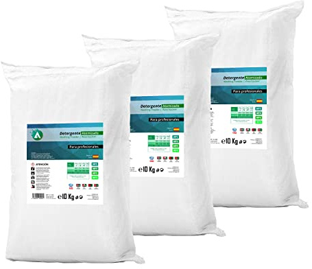 Waschpulver für Waschmaschinen 30 kg - Pulverwaschmittel für weiße & bunte Wäsche - für Haushalt & Gewerbe - Profi Reinigungskraft - 3 x 10 kg Säcke - Vitacab Basic