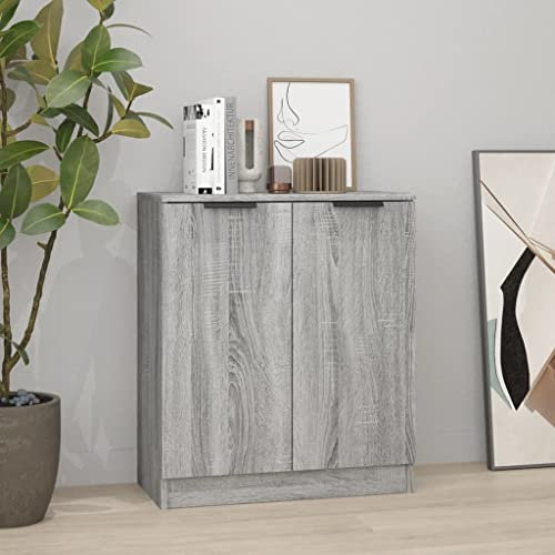 Natulvd Moderner Buffetschrank, Sideboard, Café, Barschrank mit 2 Türen, Boden, Küchenschrank, Konsolentisch für Esszimmer, Wohnzimmer, Eingangsbereich - Grau