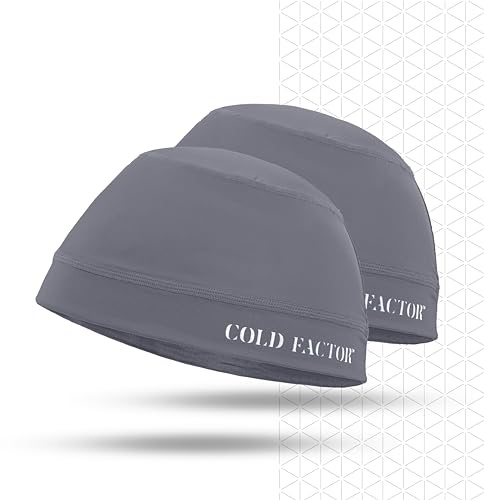 COLD FACTOR Instant Cooling Skull Cap & Helmet Liner, 2 Pack, Gray