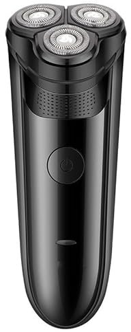 3D Elektrorasierer Rotationsrasierer, Wiederaufladbare für Männer, 1 Stunde schnelles Aufladen, 90-Min Rasieren, Schwarz