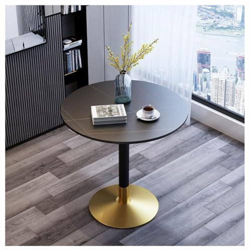Runder Esstisch 60/70/80 cm, Marmor-Küchentisch Mit Säulenfuß Im Tulpendesign for Home-Office-Wohnzimmer-Küchen-Freizeittische(D,70CM)
