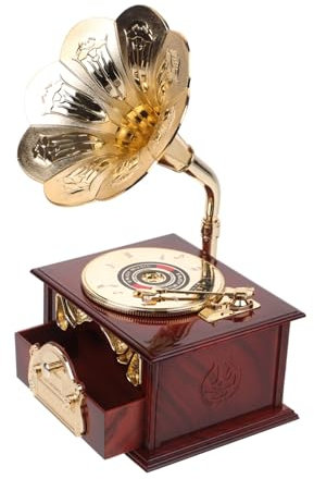 HAWILLOSCH Mechanische Grammophon-Spieluhr dekorative Melodiebox für den Tisch für besondere Anlässe