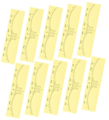 Beavorty Righello Adesivo per Sopracciglia in Pvc, 10 Pezzi, Giallo, Scala Chiara per Misurare e Modellare le Sopracciglia, per Microblading