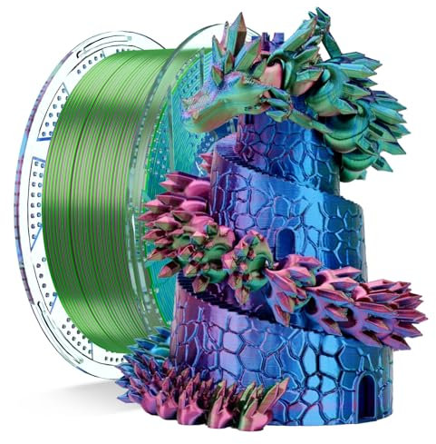 Chitu Systems Conjure Silk PLA Tricolor Filament, Rosa-Blau-Grün Filament, Durchmesser 1.75±0.02 mm 3D Drucker 1KG/2.2lb