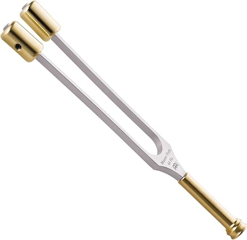 Sonic Energy Grounding Therapie Meister Stimmgabel (TTF-64-G) | 64 Hz, Ton C2, 22 cm lang, 172 g, in Deutschland gefertigt, inkl. Hülle und 2x Aufsatz, vernickelter Stahl, ECOBRASS
