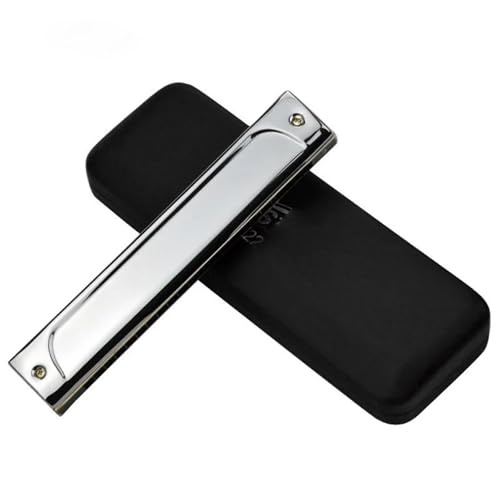 22 Löcher Tremolo Mundharmonika Silber Metall Mundharmonika Holzblasinstrument Mundharmonika Professionelle Harfen klassische Mundharmonika