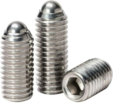 DQZRTUECA Gewindestifte 3 Stück M2,5 M3 M4 M5 M6 M8 M10 M12 M16 304 Edelstahl Innensechskant Kugelkolben Madenschraube Punkt Stellschraube(4MM-M4)