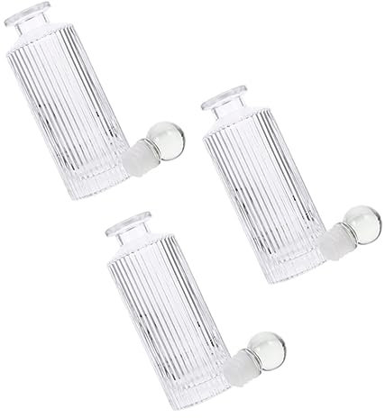 MUELODSIC Botellas de Vidrio Difusoras de Aroma 150 Ml Transparentes Verticales, Recargables, sin Tapa, Tapón de Bola de Vidrio, para Aromaterapia en Hogar, Pack de 3 Unidades