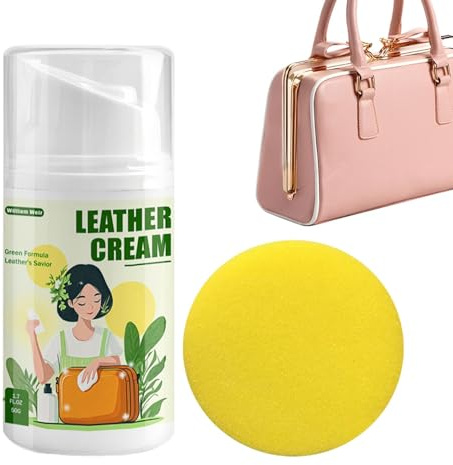 Crema per pelle per borse, 50 g, crema restauratrice per pelle, spugna inclusa, cura della casa nutriente, protezione per mobili, detergente per sedili auto per stivali, scarpe