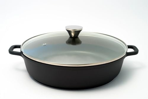 Mijoteuse basse 36 cm + couvercle verre - 6,5 Lt - fonte aluminium CERAMIQUE