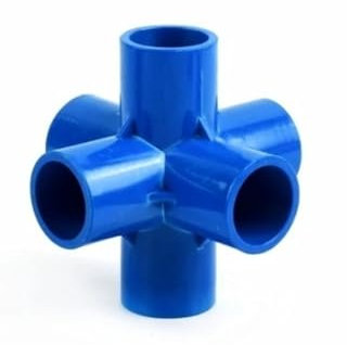 MEXEWORD Conector de tubería de PVC Azul de 3, 4, 5 y 6 vías (20/25/32/40/50 mm), Adaptador for tubería de Agua, riego de jardín, válvula de Bola de unión de 4, 5 y 6 vías.(6-Way 25mm)