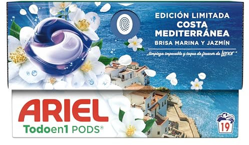 Ariel Todo en 1 PODS Brisa Marina Y Jazmín, Detergente Líquido Para Lavadora en Cápsulas, 152 Lavados, Edición Limitada Costa Mediterránea