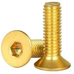 Lot de 2, 5 ou 10 boulons à tête plate à six pans creux en laiton M5, M6, M8, M10, à tête fraisée(M10x20mm-2Pcs)