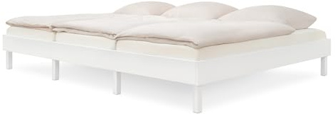 Ehrenkind® Einzelbett Plano, 270 × 200 cm FSC® Zertifiziert | Kiefer Weiß | 2‑in‑1 Höhe (Bodenbett oder Standard), Modular und Höhenverstellbar