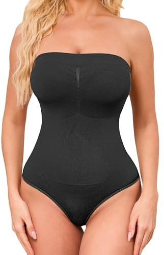 FXTYK Strapless Shapewear Bodysuit Thong Tummy Control Shaper for Women