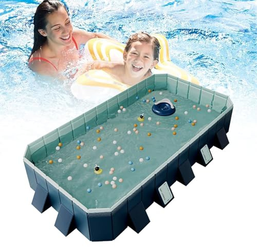 Foldable Pool, Inflatable Pool, Thickened Portable Bathtub Pool, Non-Slip Pvc Children's Pool, Portable Paddling Pool Without Installation, Indoor Outdoor Bathing Pool for Adults and Children 400cm