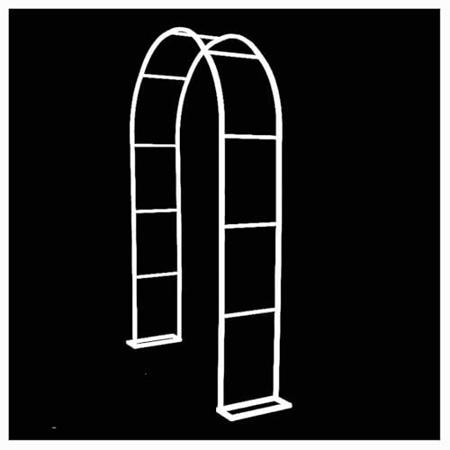 Arche de jardin en métal robuste pour plantes grimpantes, treillage noir, tonnelle de mariage, pergola en fer, options de largeur : 120 à 350 cm (blanc 2,8 m)