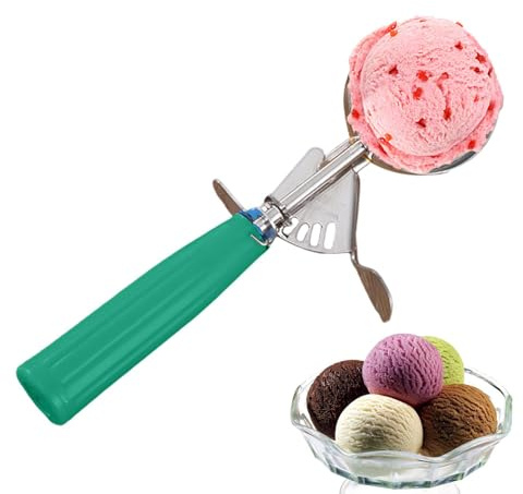 Palline per | Cucchiaio per biscotti con rilascio facile del grilletto in acciaio inossidabile|Cucchiaio da portata per impasto con scavino per melone | Dosatore per biscotti per gelati, sorbet