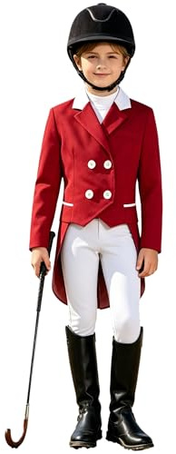 Vxuxlje Blouson De Sport Fille Veste De Sport Fille Manteau D'Exposition D'Équitation Pour Filles Veste D'Équipe D'Équitation Performance Bourgogne 7-8 ans