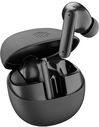 Music Sound auricolari senza fili ergonomici Numia con la cancellazione attiva del rumore, la modalità trasparenza, il Bluetooth e 30 ore di autonomia, nero