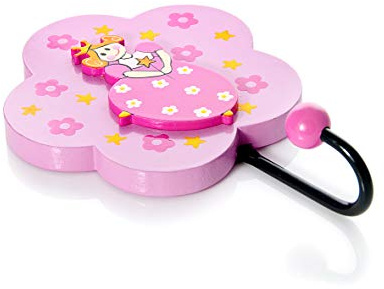 Gancio appendiabiti rosa con principessa, per camera da letto dei bambini o nursery