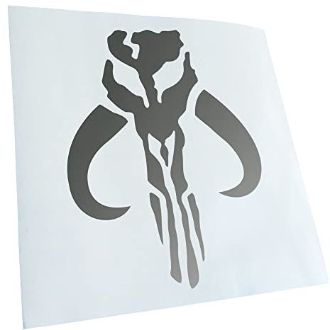 Kiwistar - Autocollant - Boba Fett 11 x 14 cm - Argent - G10 - pour Voitures, vélos, véhicules, Motos, cyclomoteurs, Tuning, vitres arrière