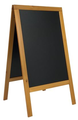 SECURIT - Gehwegtafel aus Kiefernholz „Woody“ - Tafel für Kreidemarker - Für Restaurants, Bars, Cafés Geschäfte - 69 x 120 cm - Teak | Tafel für Kreidemarker - Für Restaurants, Bars, Cafés Geschäfte - 69 x 120 cm - Teak