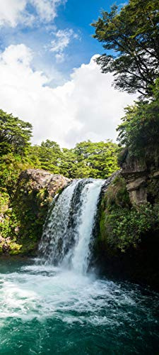 Bilderdepot24 Türtapete Tawhai Falls - Neuseeland 90 x 200 cm - einteilig Türaufkleber Türfolie Türposter - Wasserfall Nationalpark Natur Landschaft