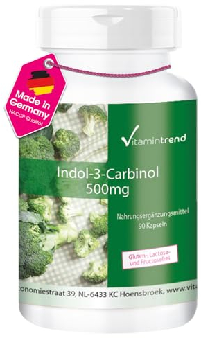 Indol–3–Carbinol 500mg 90 Cápsulas Extracto de brócoli en polvo– Antioxidante natural para el sistema inmune – Protege las células | Vitamintrend®