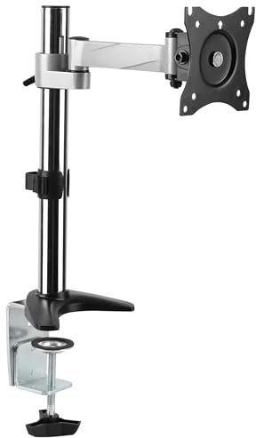 RICOO Monitor Halterung 1 Monitor TS0611 höhenverstellbar Arm Halter für 13-32 Zoll schwenkbar Bildschirmhalterung Arme neigbar Tischhalterung Bildschirm VESA 75x75 100x100 Monitorhalter