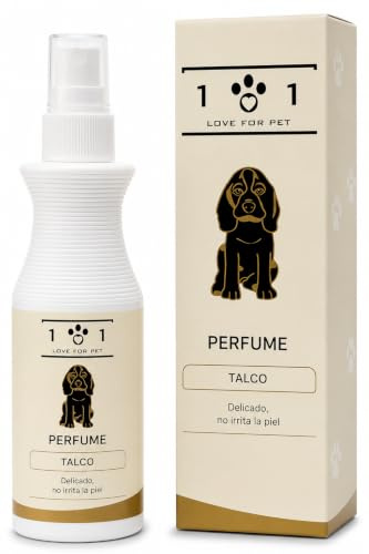 Perfume Natural para Perros y Gatos – Colonia Spray, Fragancia de Talco – Desodorante y Corrector de olor de mascotas – No irrita la piel y las mucosas – Linea 101, 100 ml