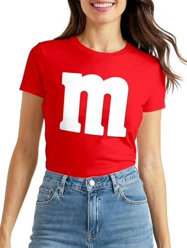 MoonWorks Slim Fit Damen T-Shirt Gruppen-Kostüm M Aufdruck Kostüm Idee Fasching Karneval Verkleidung