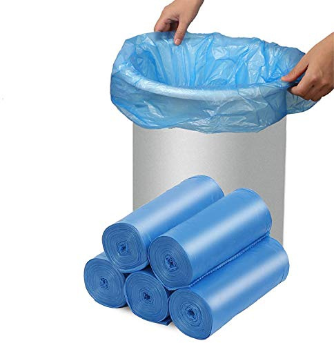 Compostable Trash Bags, 13-15 Gallon Biodegradable Trash Bags Recycled Garbage Bags Unscented Wastebasket Liners for Kitchen Office(75 Counts, Blue)