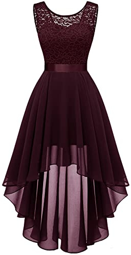 Berylove Vokuhila, Abito da Cocktail da Donna, Elegante, per Matrimoni, Feste, Senza Maniche, per Damigella d'Onore BLP7035 P