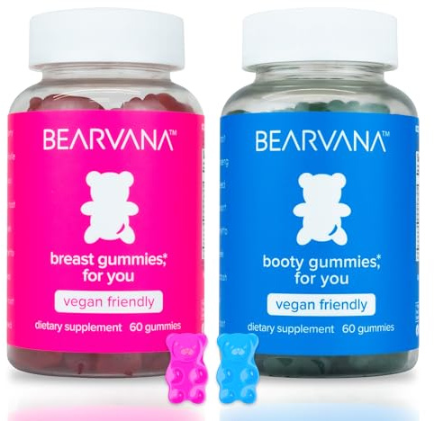 BEARVANA Top & Peach Support Combo Pack Multivitamin Gummies for Women | Includes Herbal Extracts & Essential Vitamins | Berry Flavor | 2-Pack (120 Gummies)
