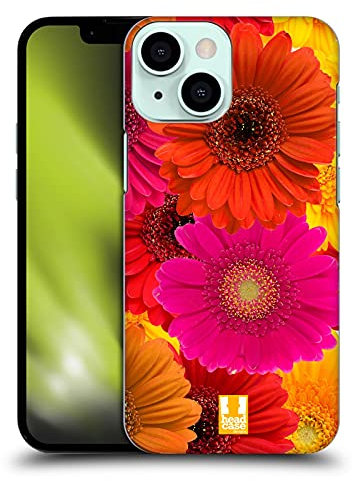 Head Case Designs Gerbere Arancioni E Rose Fiori Custodia Cover Dura per Parte Posteriore Compatibile con Apple iPhone 13 Mini